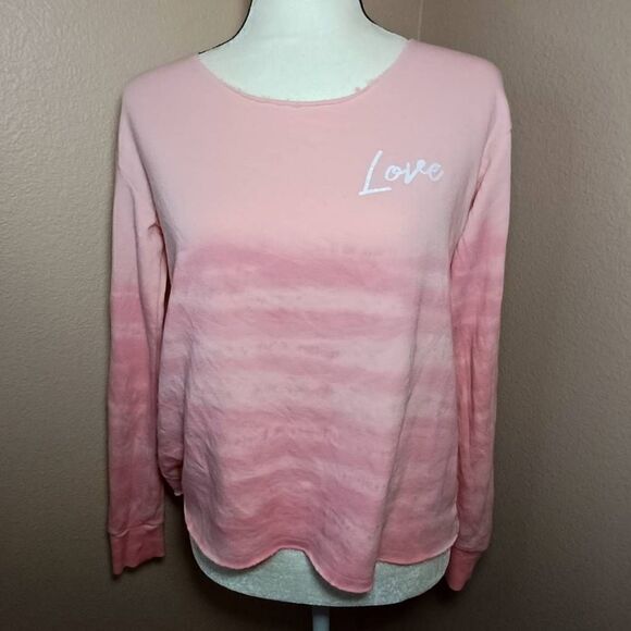 Justice Girl’s Pink Tye Dye Love Sweatshirt Size 14/16 - Picture 1 of 8
